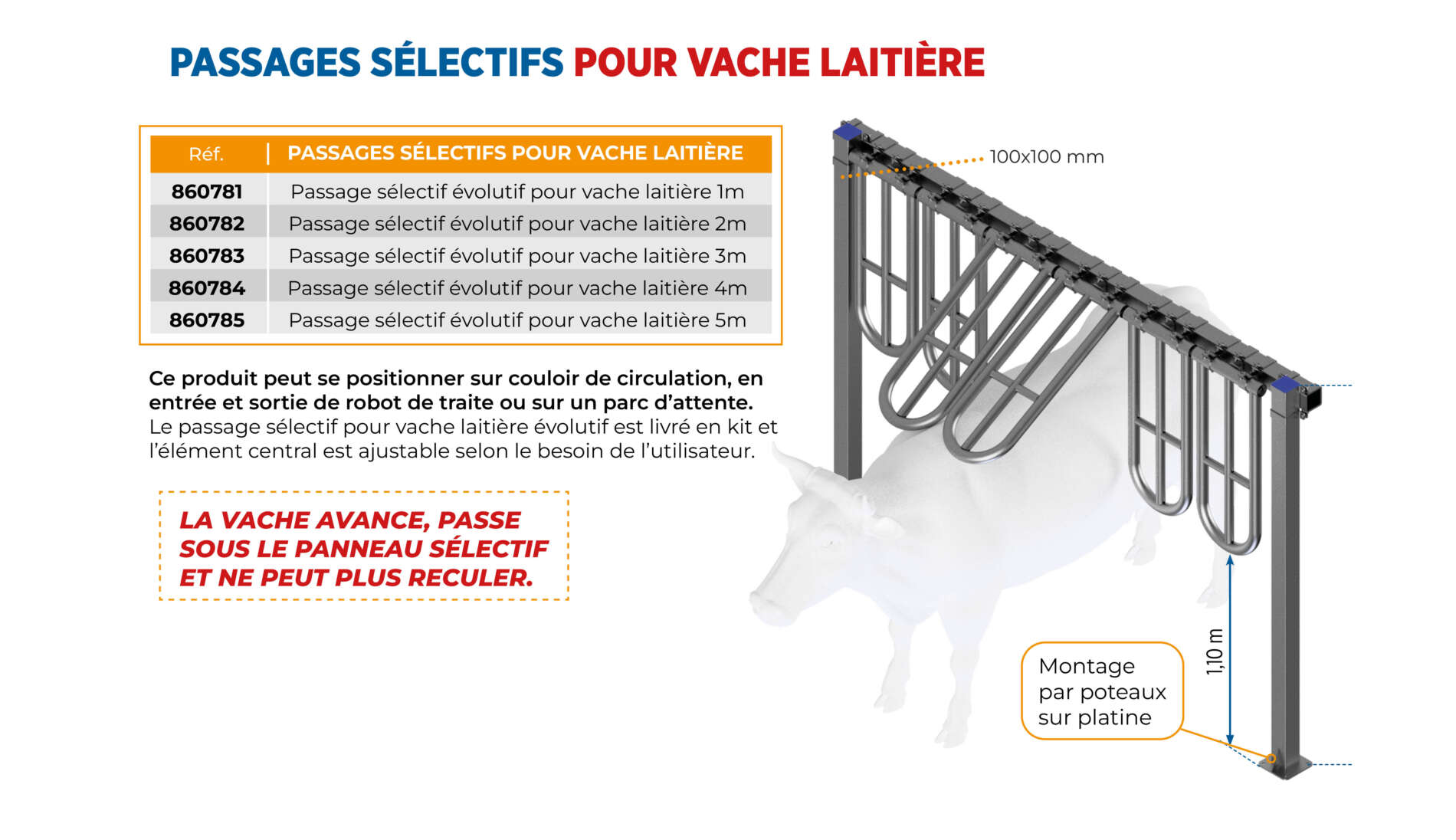 Passage sélectif pour vaches laitières